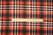 Brown-Orange Poly Plaid Print Stretch Spandex Liverpool Double Knit Fabric By the Yard
